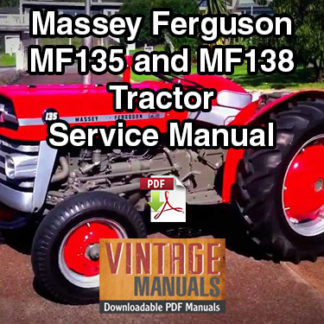 135 Massey Ferguson Tractor Technical Service Shop Repair Manual MF135 MF 
